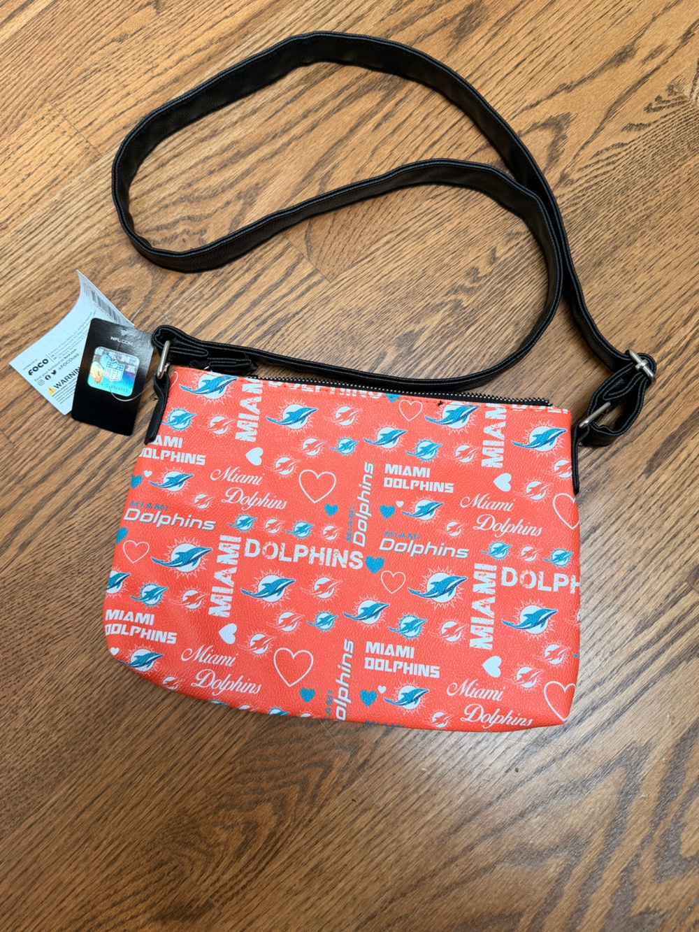 NWT FOCO Miami Dolphins Crossbody Bag - Orange